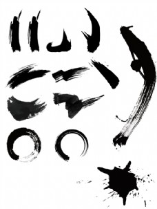 中国风设计毛笔创意字体笔刷AI矢图图片