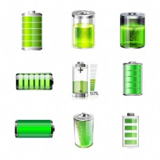 绿色卡通电池电源素材图片