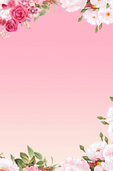 美甲美女粉色花朵背景图片