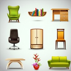 时尚沙发椅子时尚家具图标图片
