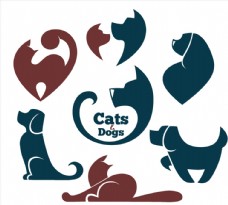 宠物狗猫和狗标志图片