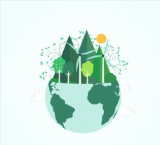 绿树绿色能源地球图片