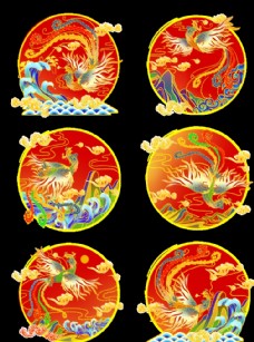 中国风设计中国风凤凰牡丹手绘图片