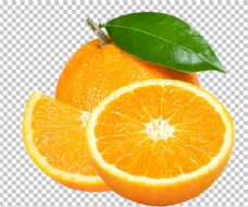 特写透明底水果橙子图片