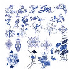 中国风设计青花瓷花纹图片