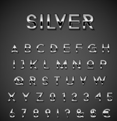 银色金属字母图片