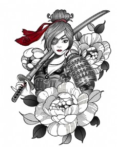 日式女武士图片