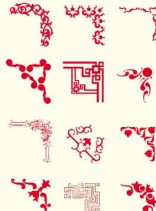 中国风设计红色边框花纹图片