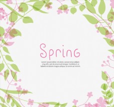 春季背景花枝边框背景图片