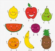 卡通菠萝卡通笑脸水果图片