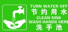 节约用水洗手池标识标牌图片