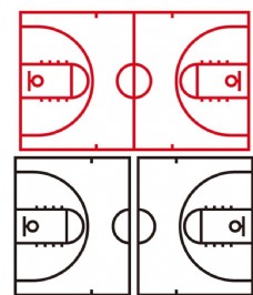 场地新式篮球场平面图图片