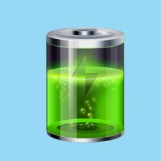 绿色闪电标志环保电池图片