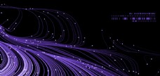 简约紫色抽象炫光科技展板图片