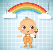 婴儿和彩虹剪贴画图片
