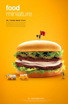 美食快餐炸鸡排汉堡海报图片