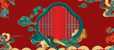 海景中国风国潮浮雕海报背景图片