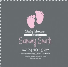 高清脚印设计脚印迎婴派对海报图片