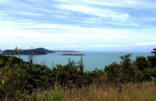 远山新西兰海滨自然风景图片