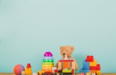 多彩的背景华美儿童玩具照片玩具复制图片