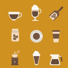 咖啡杯咖啡元素图标矢量图片