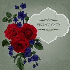 玫瑰花束装饰卡片图片