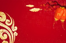 中国红传统花纹新年背景图片
