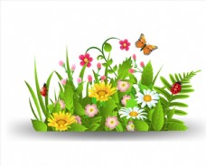 春季花丛矢量图片
