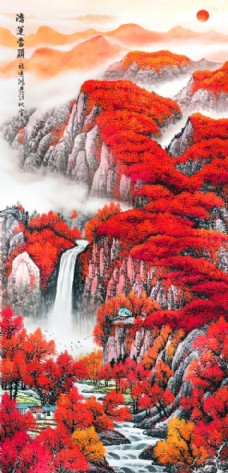 墙纸江山红叶图片