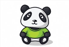 穿绿短袖的熊猫图片