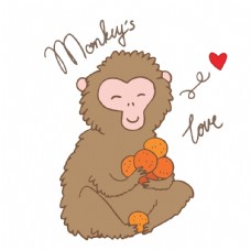 抱着水果的猴子图片
