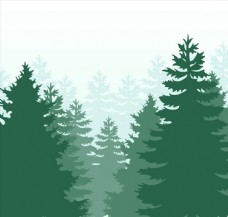 绿树绿色森林剪影图片