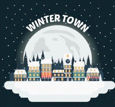 卡通冬季城镇图片