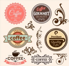 花纹和咖啡标签图片
