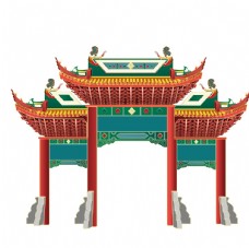 中国风设计城门古建筑图片