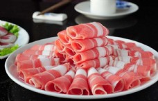 餐饮涮火锅新鲜羊肉卷图片