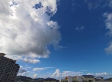 蓝天白云云朵城市图片