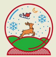 电商主页圣诞卡通雪花水晶球图片