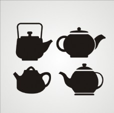 茶杯茶壶茶壶剪影图片