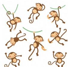 卡通猴子矢量图片