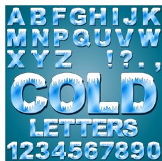 冰冻字母与数字图片