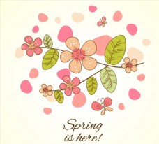 春天广告卡通花卉与蝴蝶图片