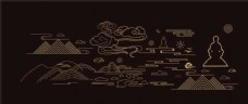 禅佛山水云纹传统元素图片