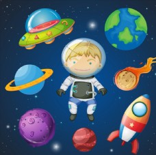 儿童卡通太空宇宙图片