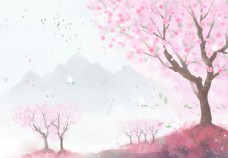 水墨中国风国画山水画图片