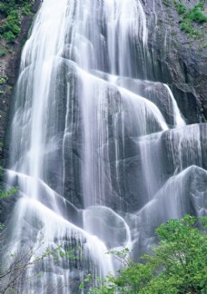 山水瀑布美景摄影图片