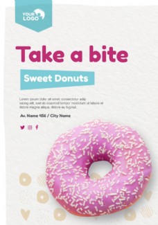 甜甜圈店海报模板图片