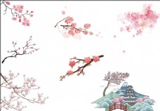 日本樱花桃花图片
