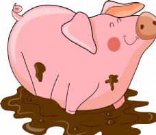 猪矢量素材卡通小猪图片