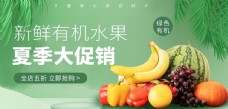 水果活动绿色水果创意促销宣传展板图片